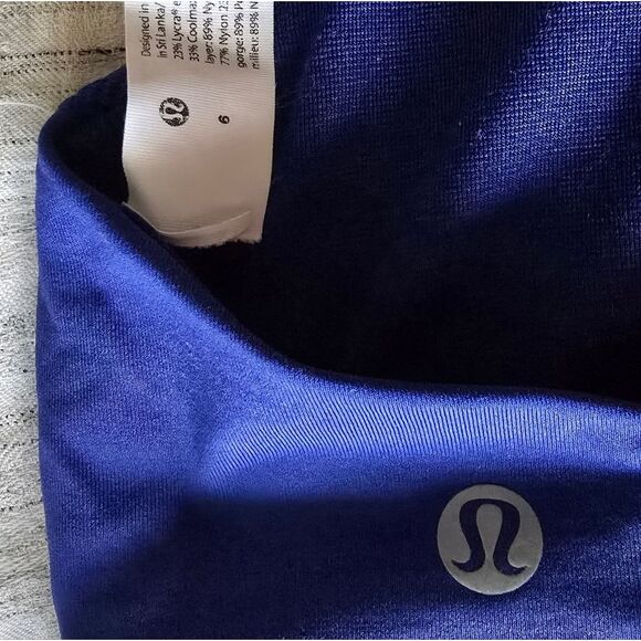 Lululemon Athletica Blue Sports Bra with Orange Highlights - Picture 3 of 3